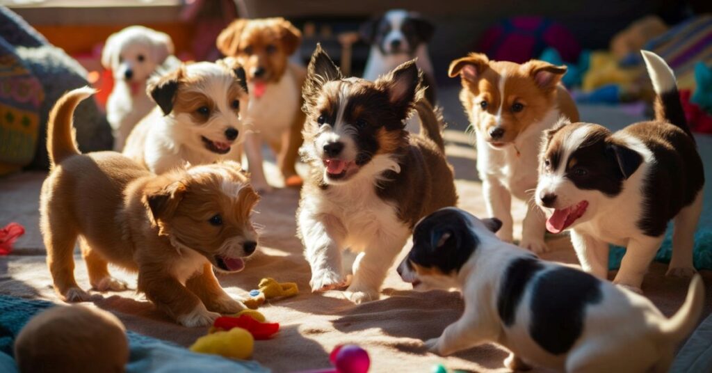 poodle with other dogs